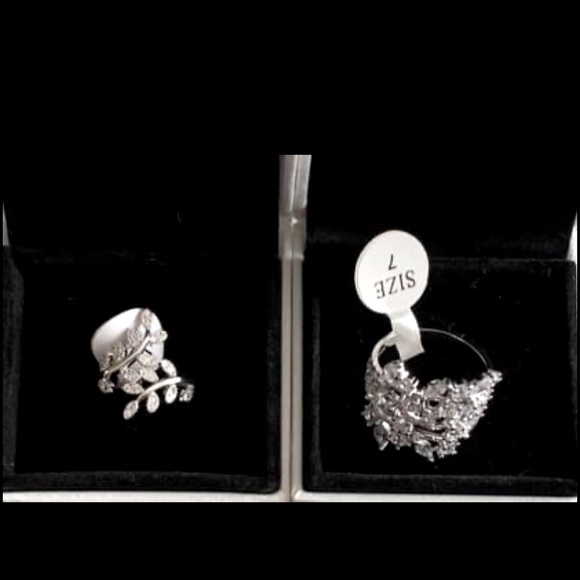 Sterling Silver & Swarovski Crystal Rings - Picture 1 of 4